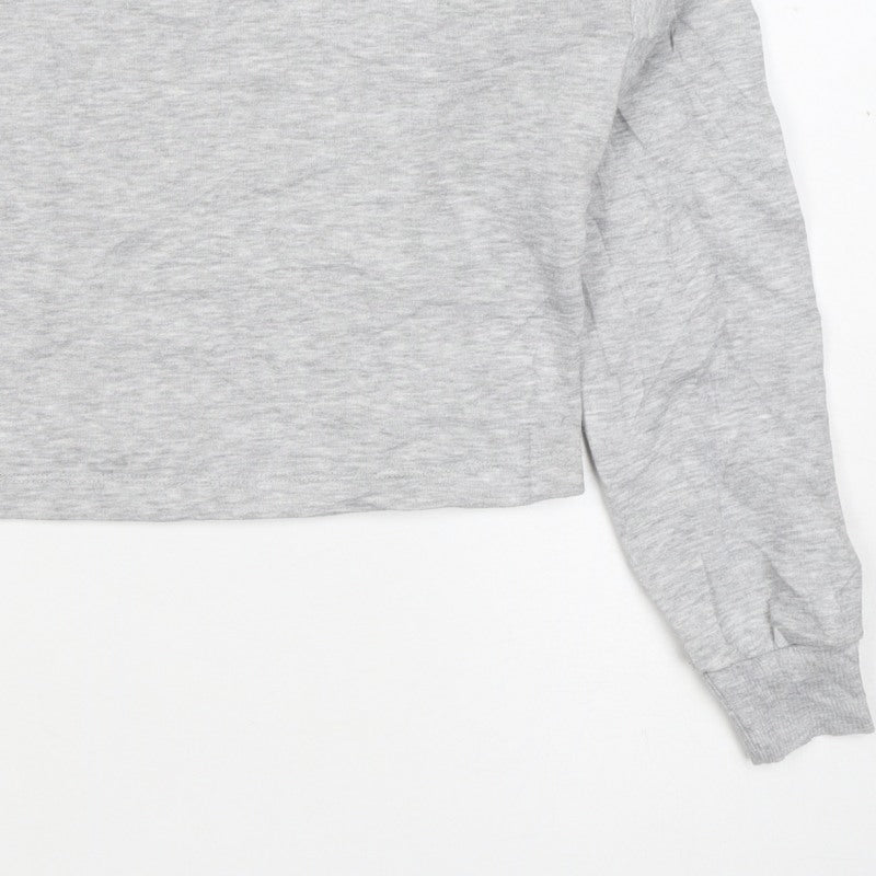 ASOS Design Women Grey UK 4 Cropped Crew Neck Pullover Sweatshirt