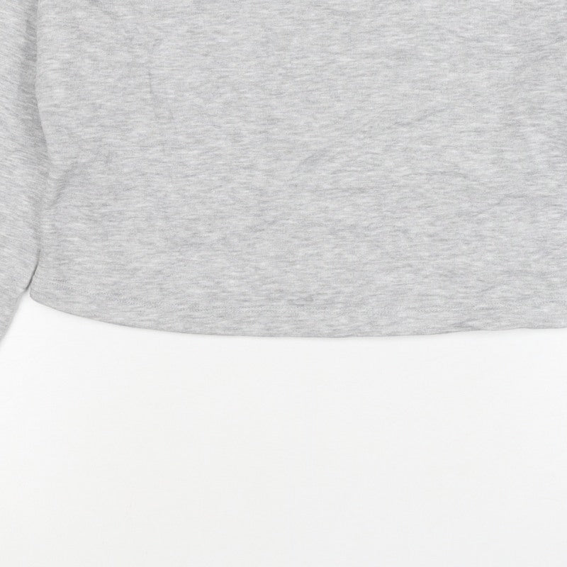 ASOS Design Women Grey UK 4 Cropped Crew Neck Pullover Sweatshirt