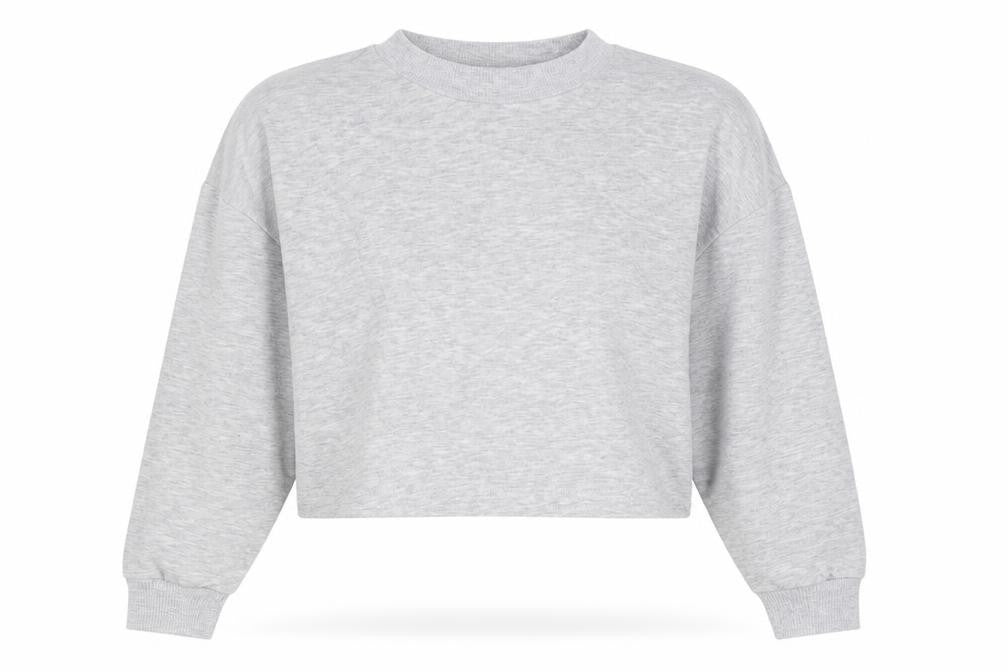 ASOS Design Women Grey UK 4 Cropped Crew Neck Pullover Sweatshirt