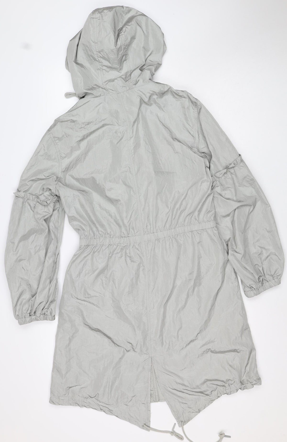 7 For All Mankind Women's Grey Hooded Windbreaker Jacket Size S