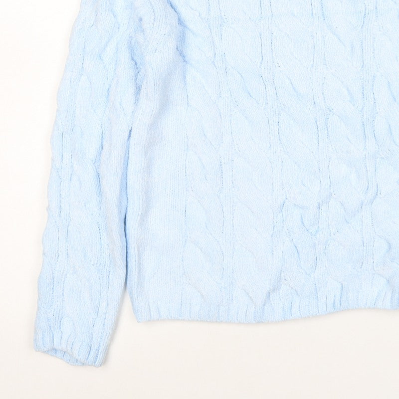 Marks and Spencer Women Blue M Cable Knit Crew Neck Jumper
