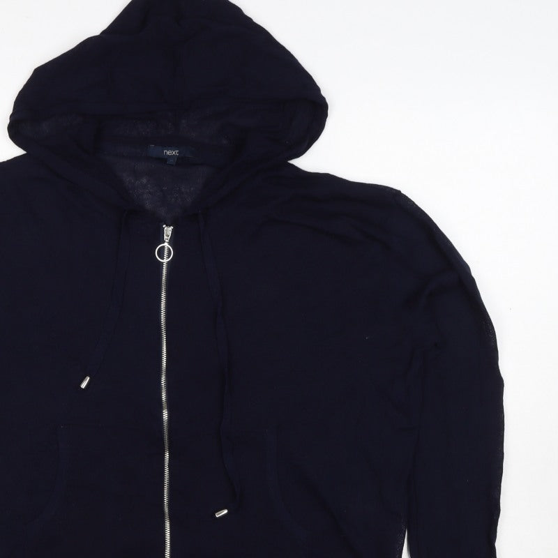 Next Women’s Navy Blue UK 12 Full Zip Hooded Hoodie Pockets