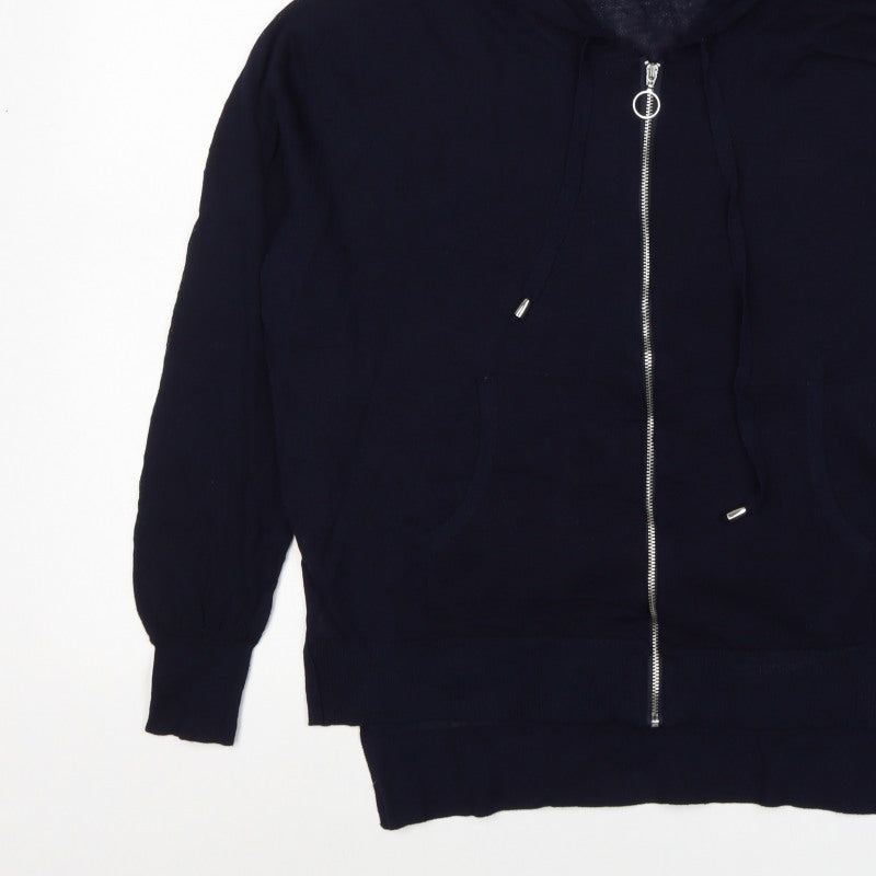 Next Women’s Navy Blue UK 12 Full Zip Hooded Hoodie Pockets