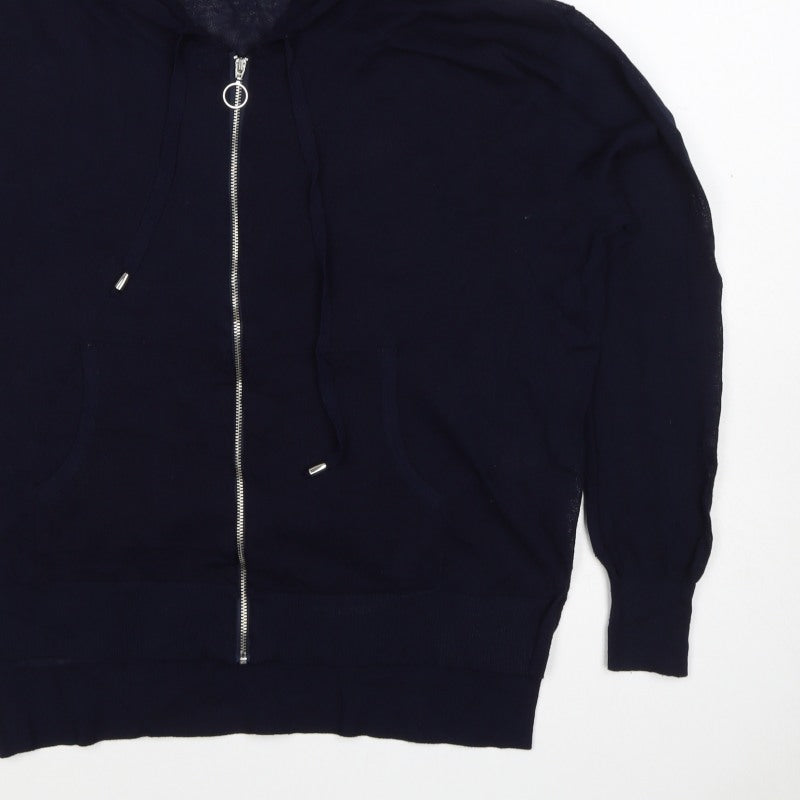 Next Women’s Navy Blue UK 12 Full Zip Hooded Hoodie Pockets