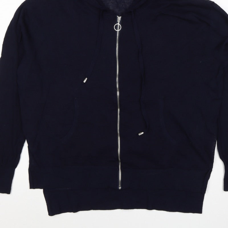 Next Women’s Navy Blue UK 12 Full Zip Hooded Hoodie Pockets