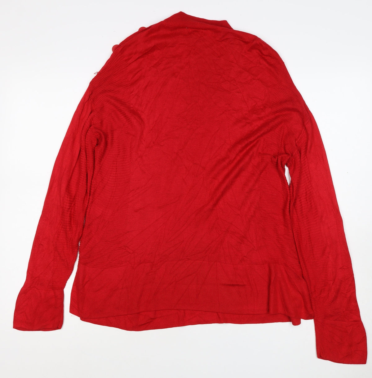 Next Women’s Red High Neck Button Shoulder Knit Jumper UK 14