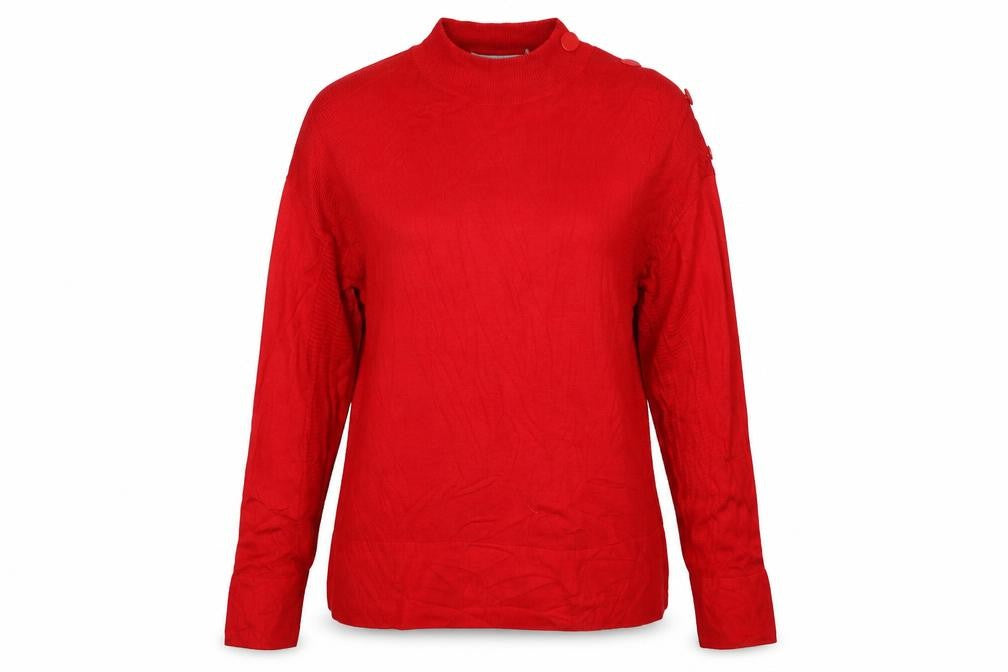 Next Women’s Red High Neck Button Shoulder Knit Jumper UK 14