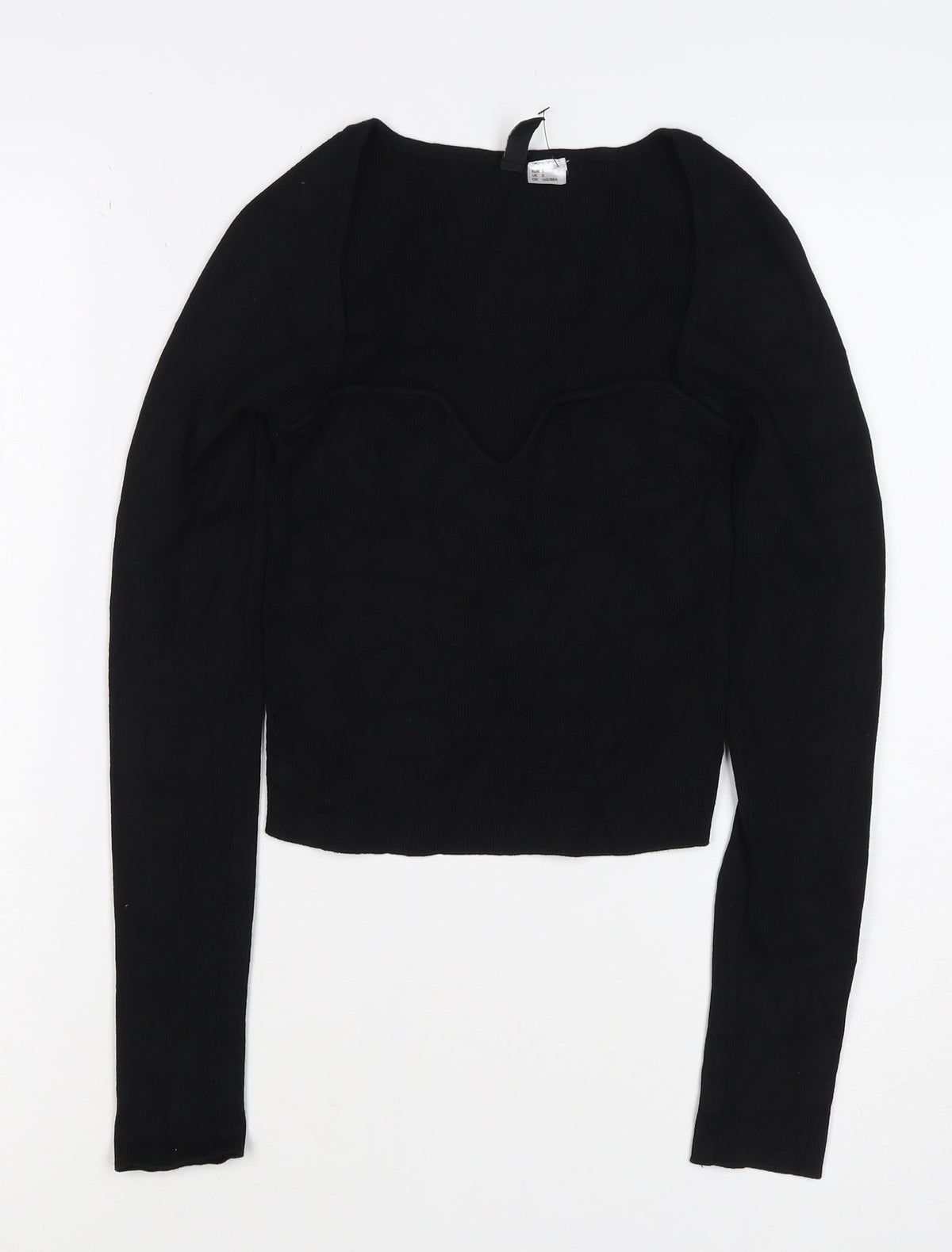 H&M Women Black S Slim Fit Round Neck Knit Pullover Jumper
