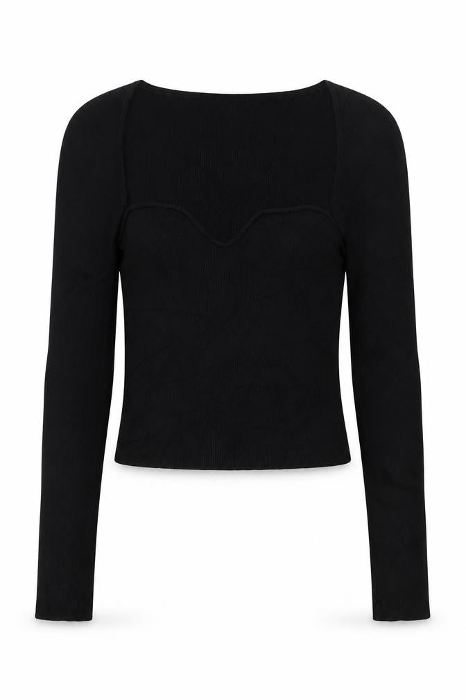 H&M Women Black S Slim Fit Round Neck Knit Pullover Jumper