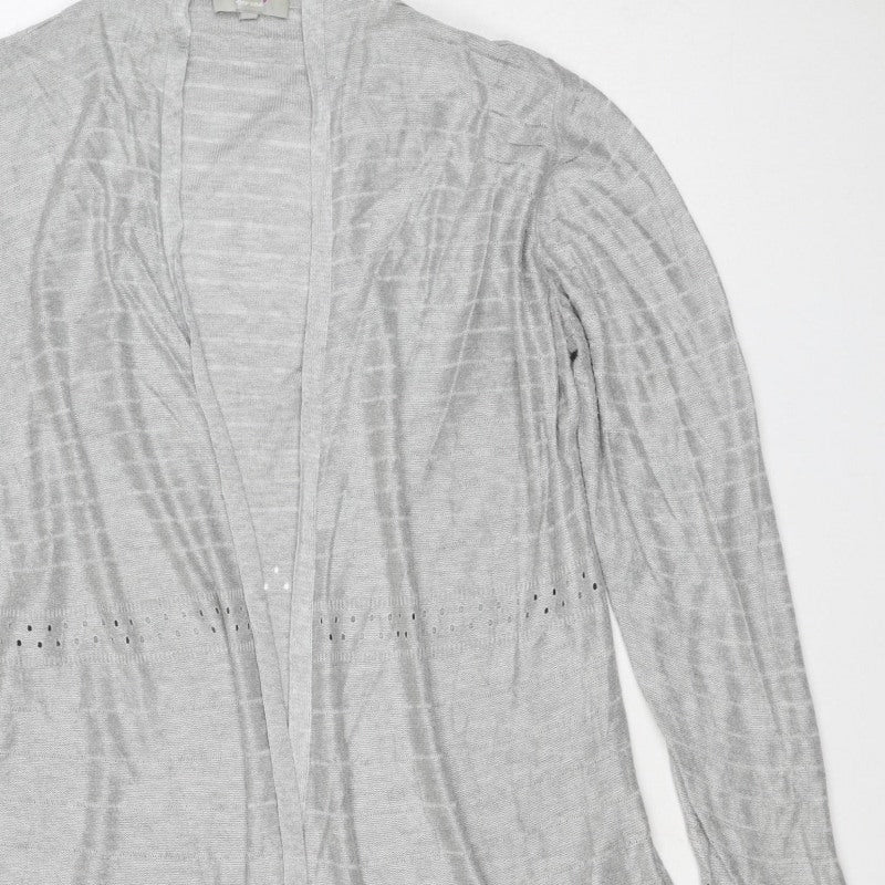 Per Una Women’s Grey Size 14 Open Knit Long Sleeve Cardigan