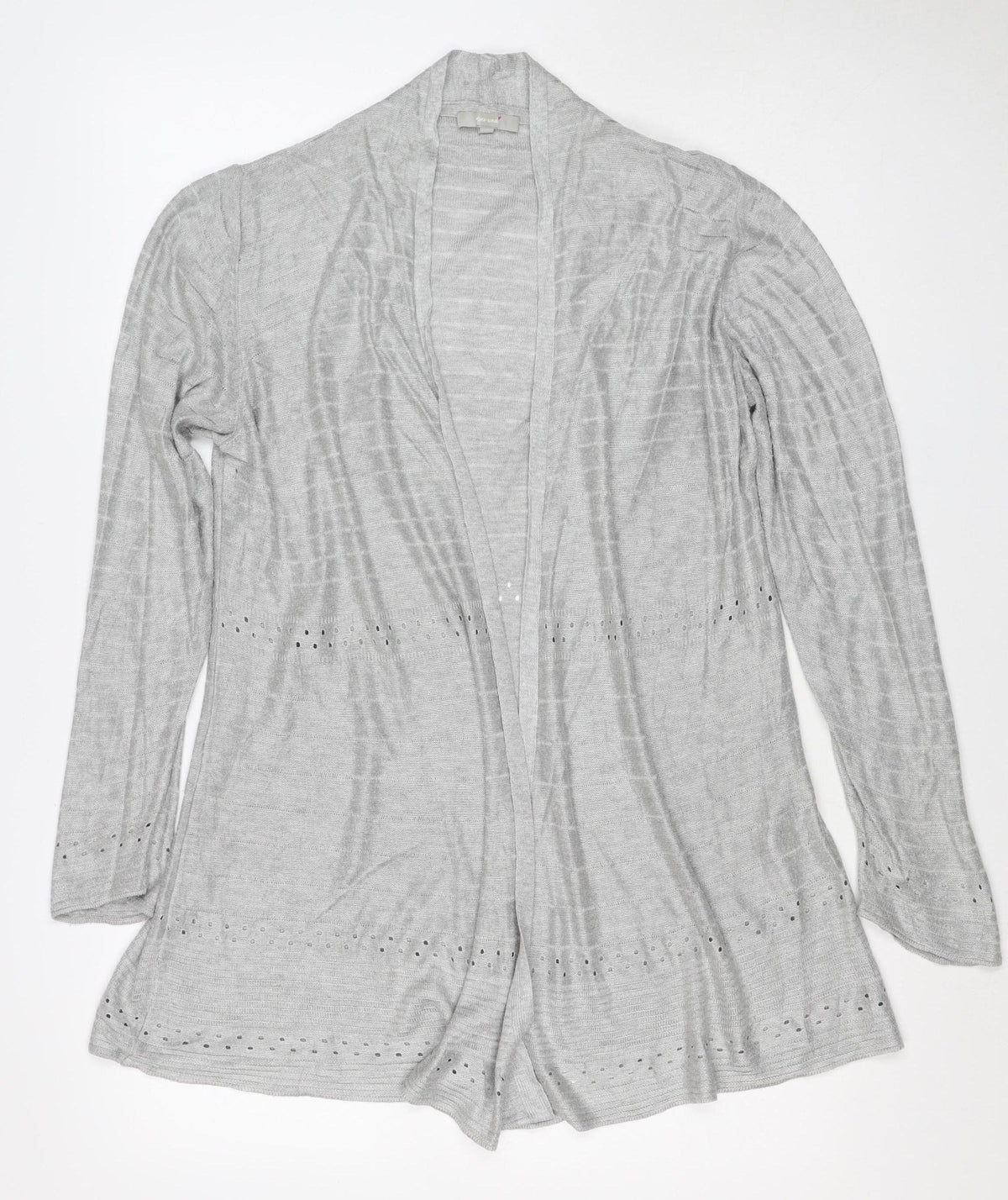 Per Una Women’s Grey Size 14 Open Knit Long Sleeve Cardigan