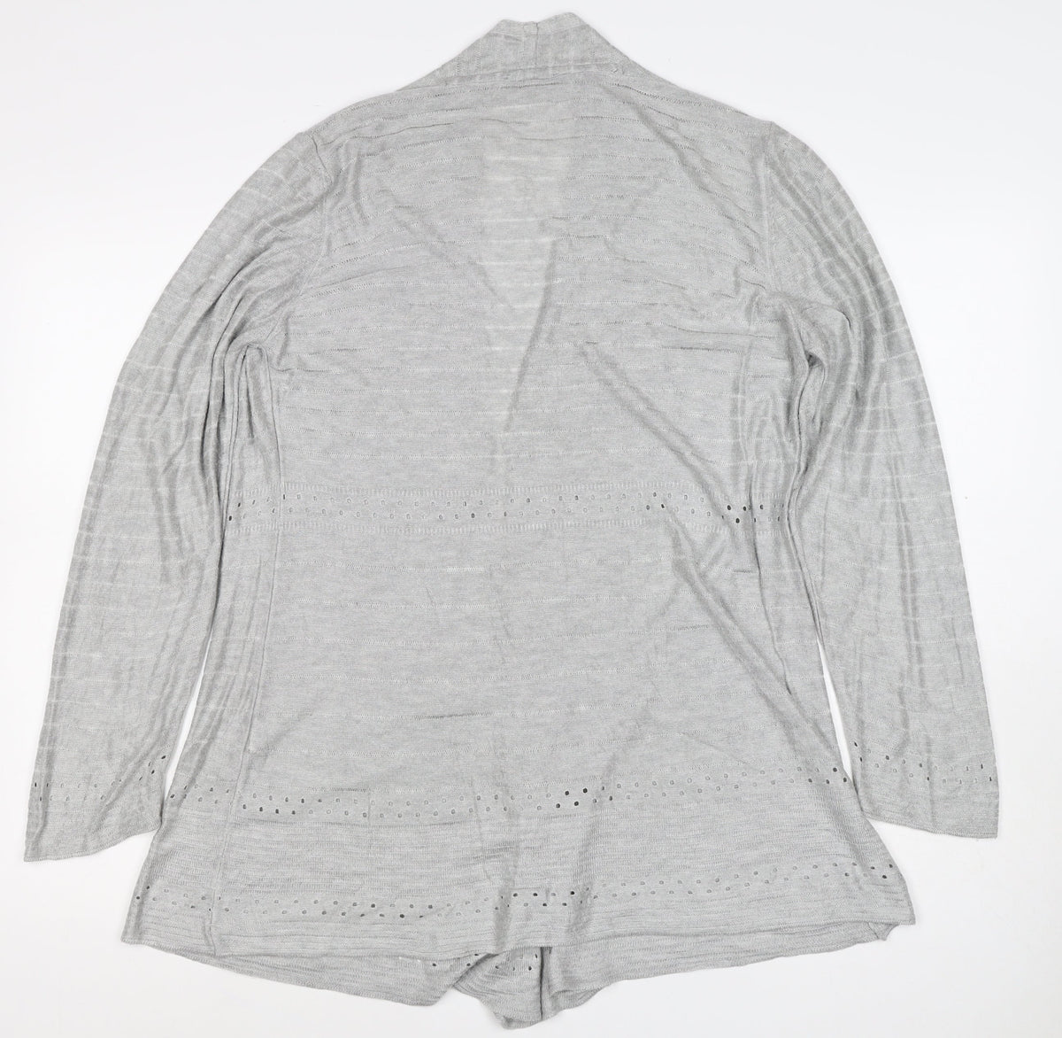 Per Una Women’s Grey Size 14 Open Knit Long Sleeve Cardigan
