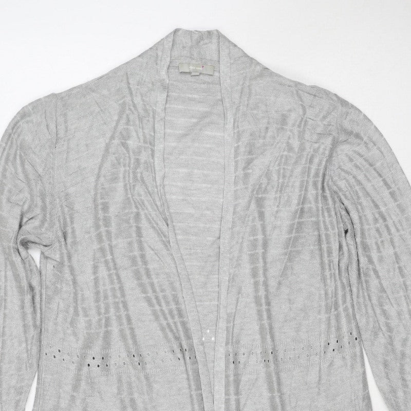 Per Una Women’s Grey Size 14 Open Knit Long Sleeve Cardigan