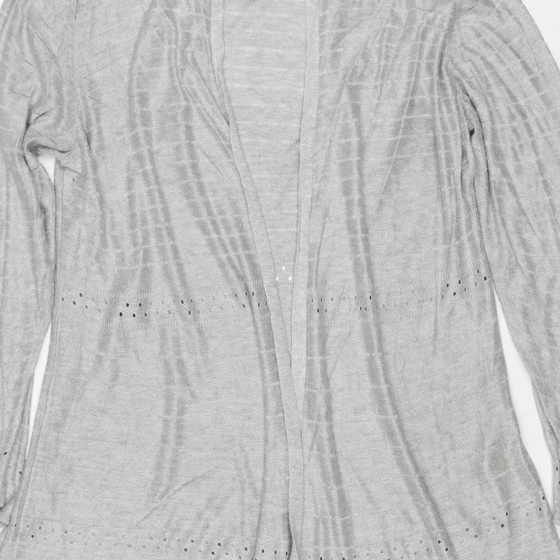 Per Una Women’s Grey Size 14 Open Knit Long Sleeve Cardigan