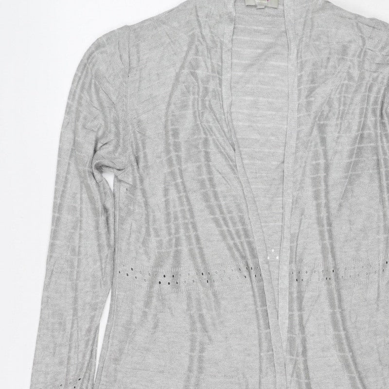 Per Una Women’s Grey Size 14 Open Knit Long Sleeve Cardigan