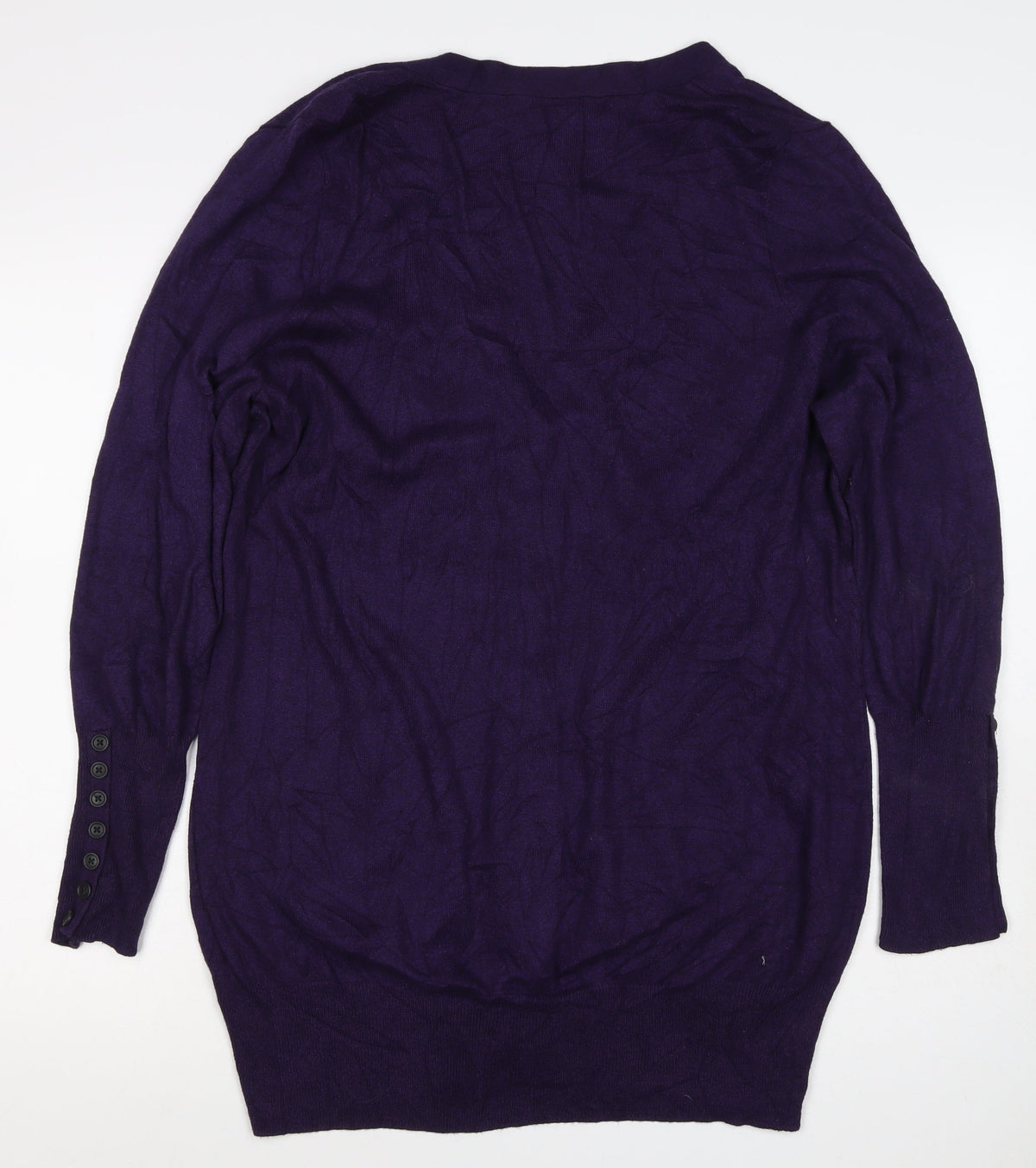 Marks and Spencer Women Purple Size 20 V-Neck Button Cardigan Pockets
