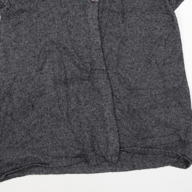 East Women’s Grey Wool Cashmere Angora Cable Knit Cardigan UK 10