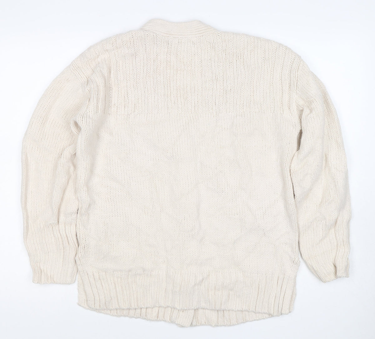 Marks & Spencer Women Ivory M Cable Knit Button Cardigan