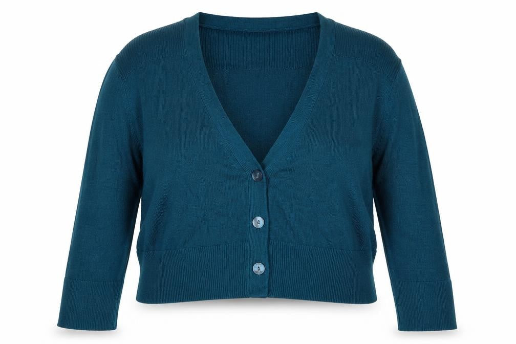 Marks & Spencer Women Blue V-Neck Button Cardigan UK 16 Knit