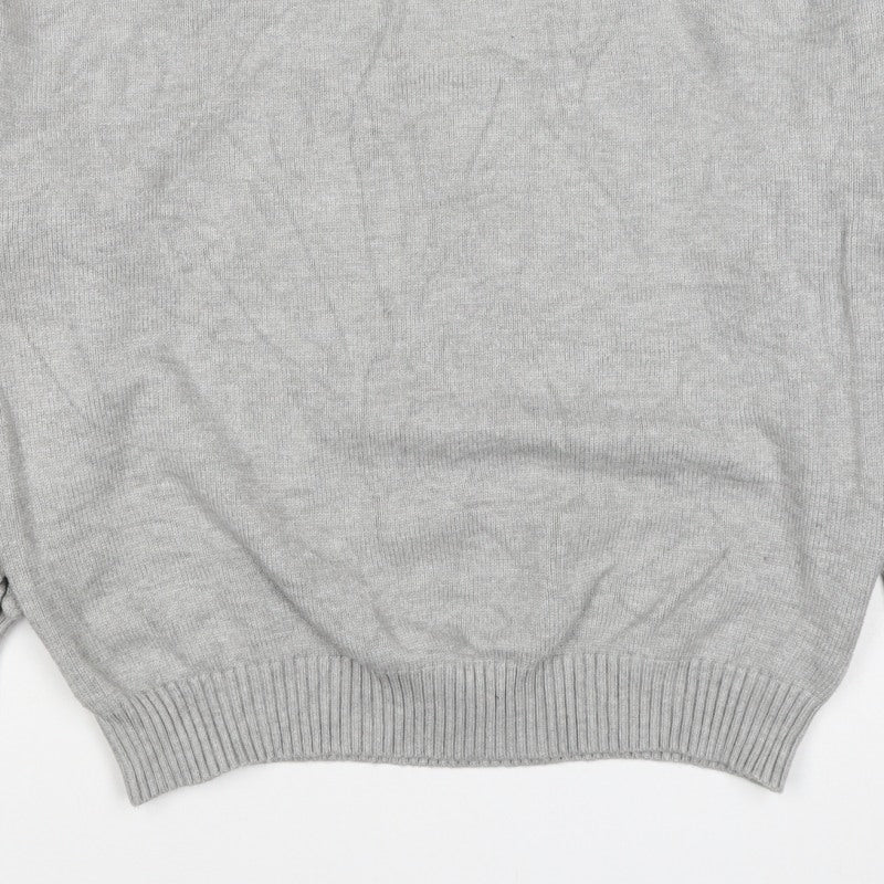 Kass Women’s Grey S Knit Jumper Textured Sleeve Crew Neck