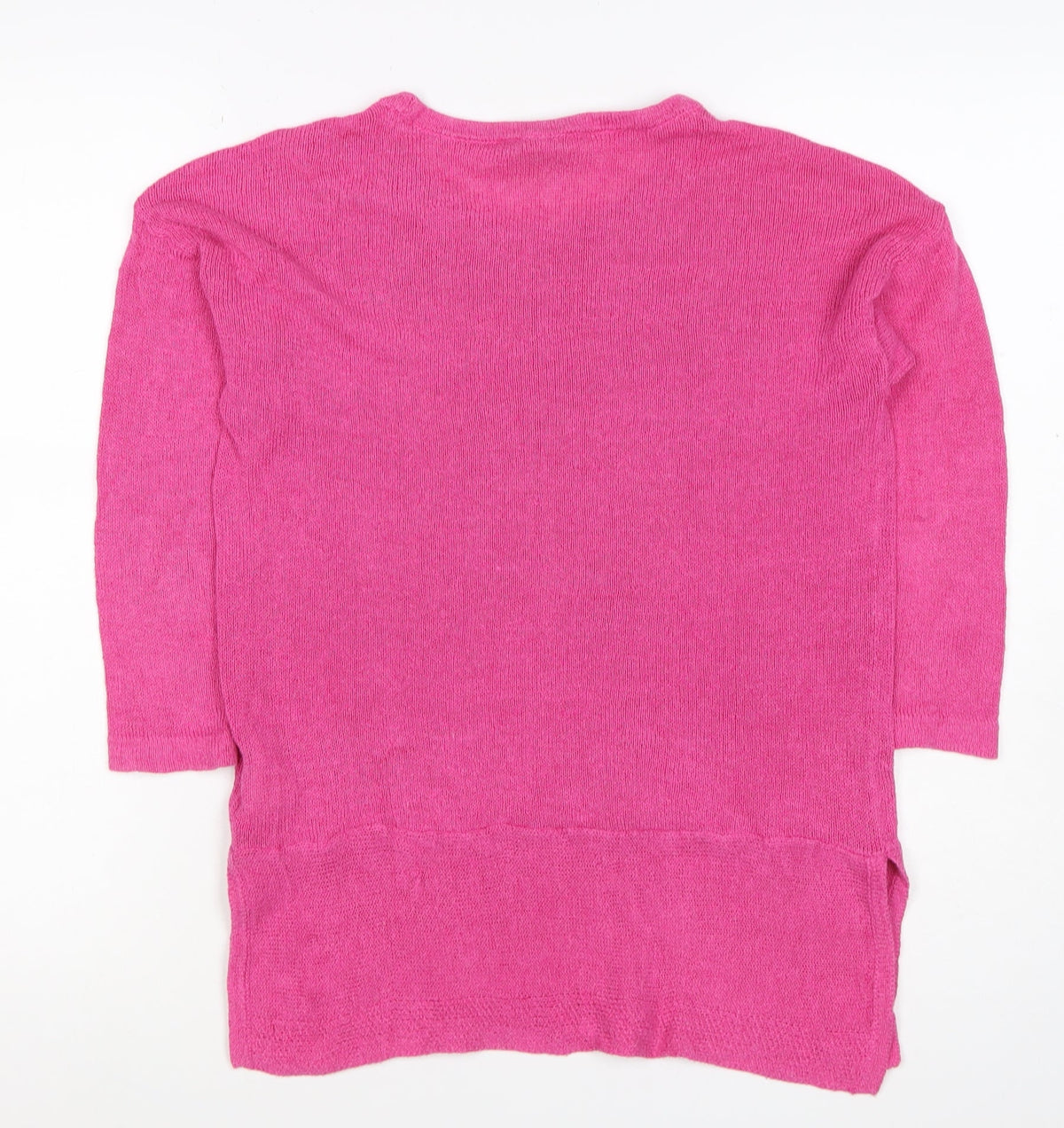 White Stuff Women’s Pink Linen Blend Knit Tunic Jumper UK 10