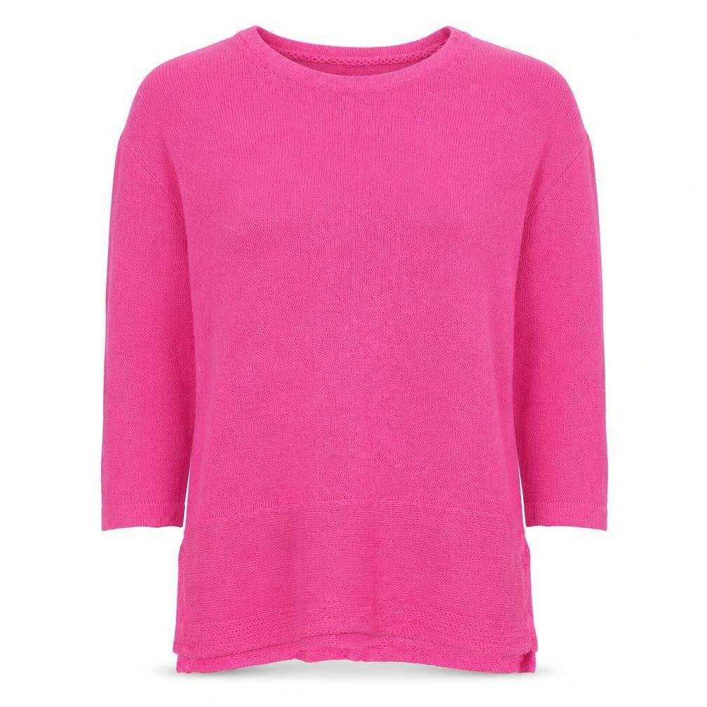 White Stuff Women’s Pink Linen Blend Knit Tunic Jumper UK 10