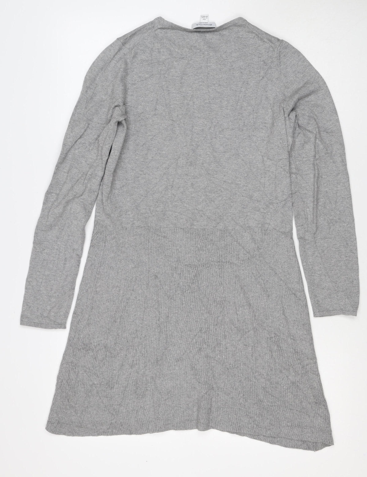 Massimo Dutti Women Grey S Cashmere Blend Knit Jumper Dress