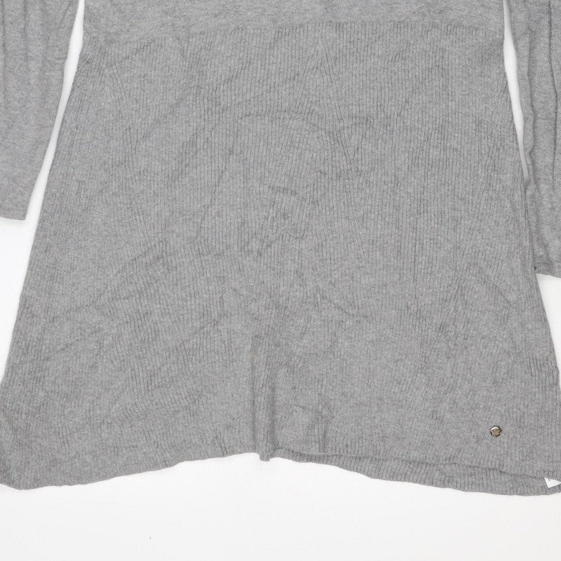 Massimo Dutti Women Grey S Cashmere Blend Knit Jumper Dress