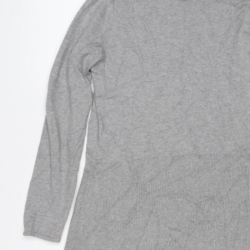 Massimo Dutti Women Grey S Cashmere Blend Knit Jumper Dress