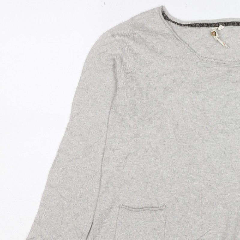 White Stuff Women’s Grey Size 12 Knit Pocket Pullover Jumper