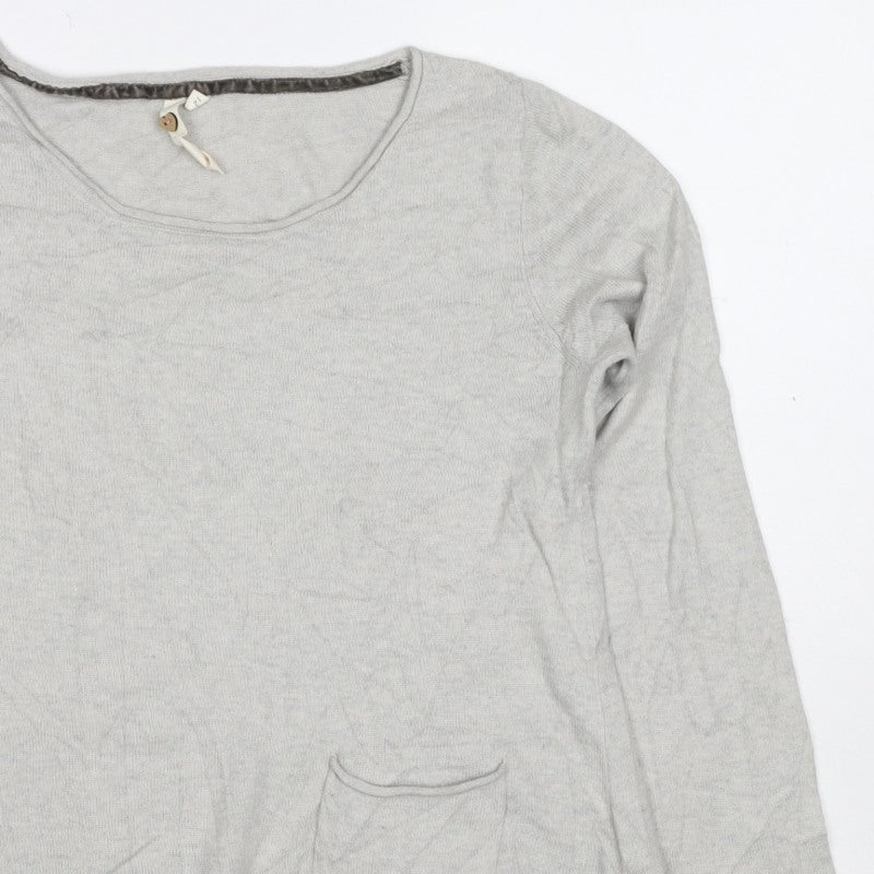 White Stuff Women’s Grey Size 12 Knit Pocket Pullover Jumper