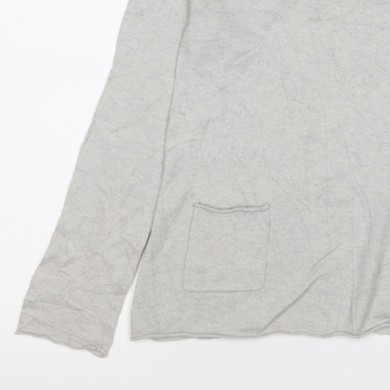 White Stuff Women’s Grey Size 12 Knit Pocket Pullover Jumper