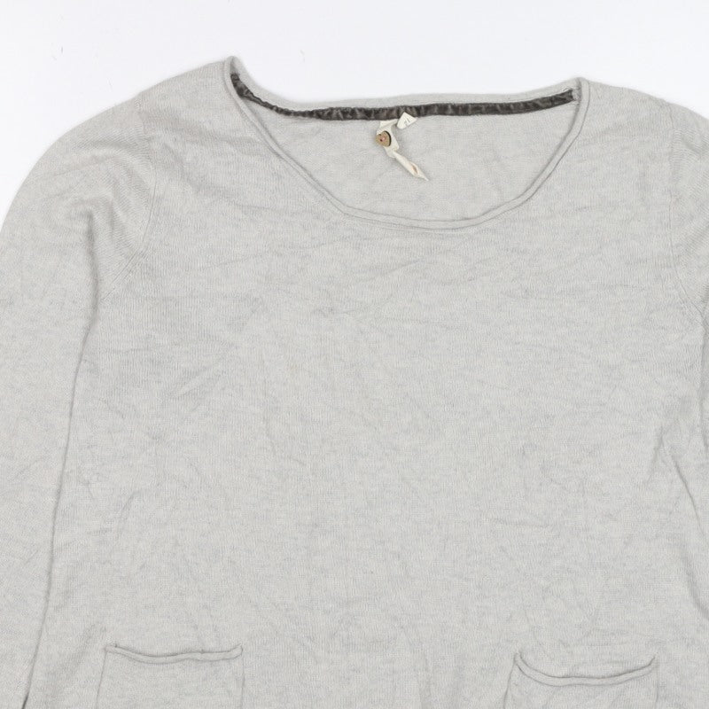 White Stuff Women’s Grey Size 12 Knit Pocket Pullover Jumper