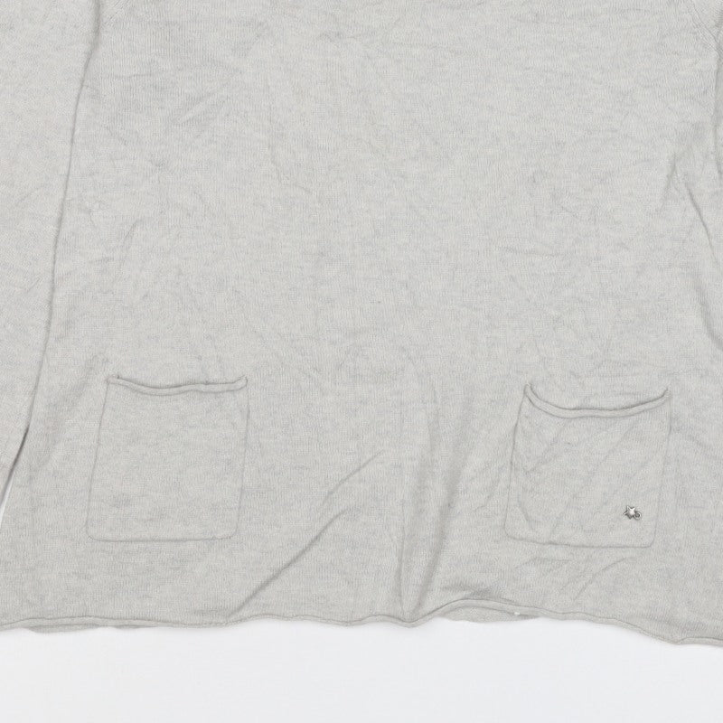 White Stuff Women’s Grey Size 12 Knit Pocket Pullover Jumper
