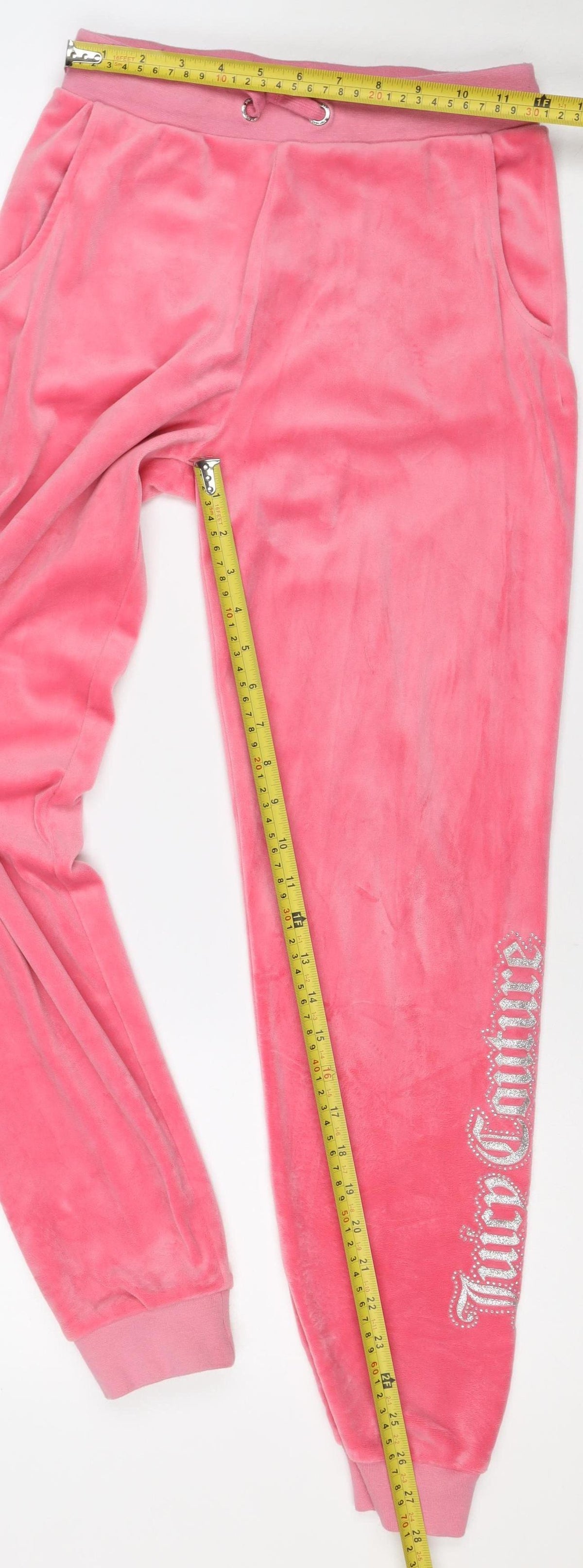 Juicy Couture Girls Pink 12-13 Years Velour Jogger Track Pants Logo