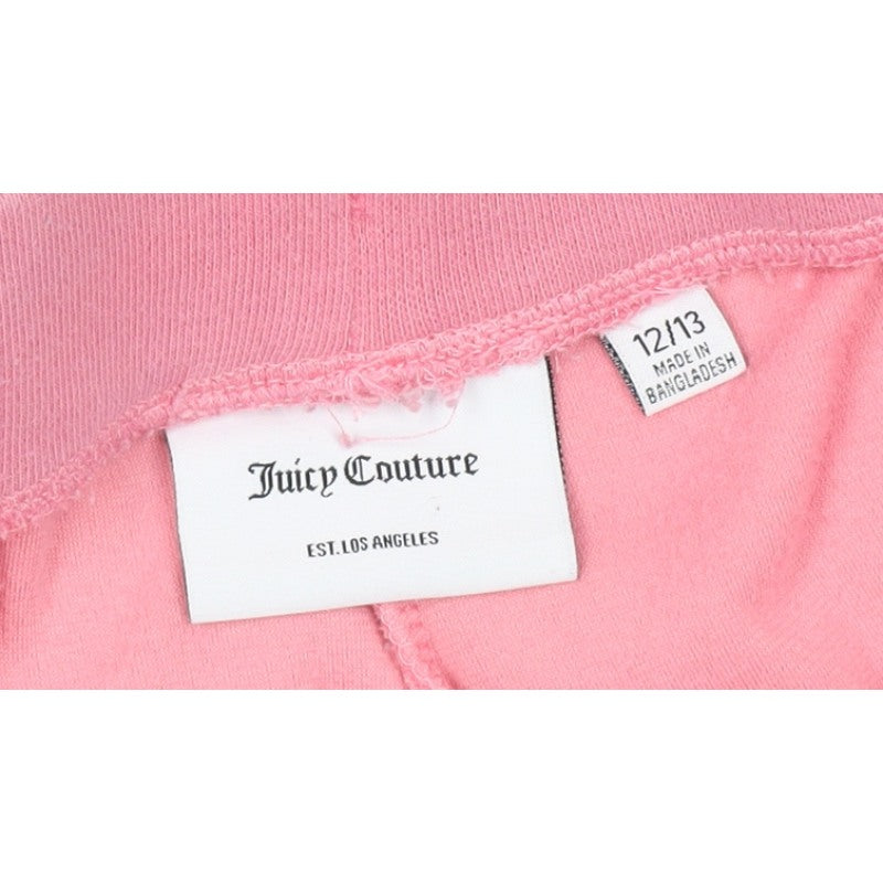 Juicy Couture Girls Pink 12-13 Years Velour Jogger Track Pants Logo