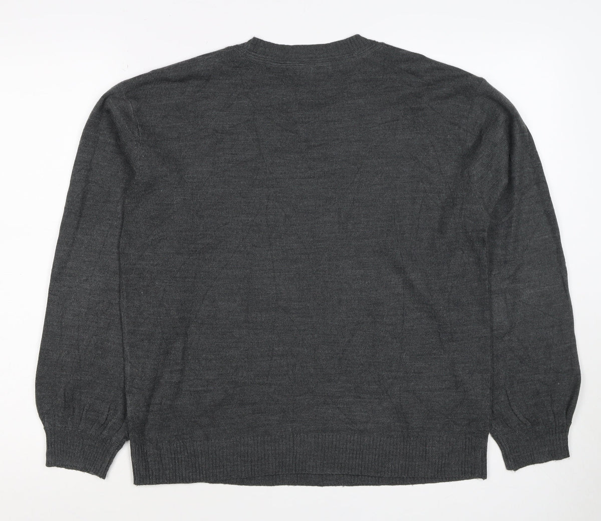 Next Women’s Grey Merino Wool Star Rhinestone Crew Neck Jumper Size S