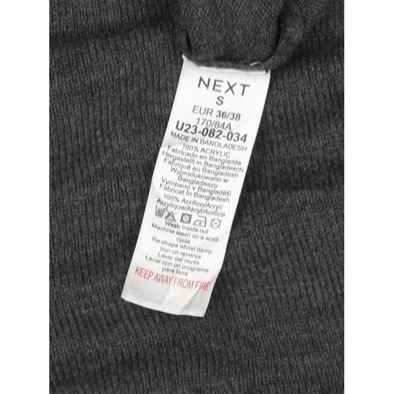 Next Women’s Grey Merino Wool Star Rhinestone Crew Neck Jumper Size S