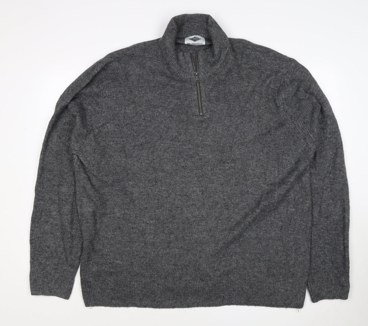 Union Workwear Inc. Men’s Grey 3XL Half Zip High Neck Wool Blend Jumper