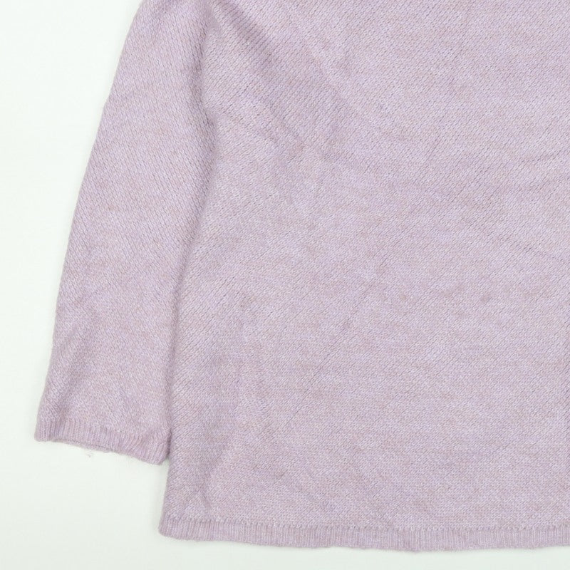 Monsoon Women Pink M Mock Neck Button Detail Knit Jumper