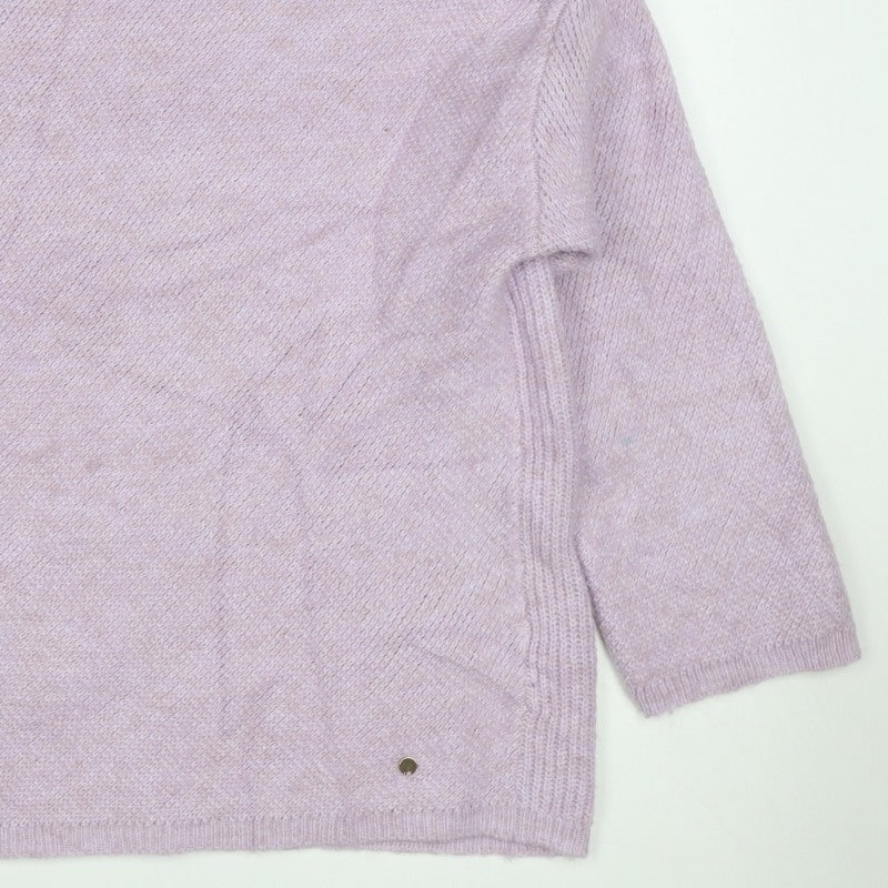 Monsoon Women Pink M Mock Neck Button Detail Knit Jumper