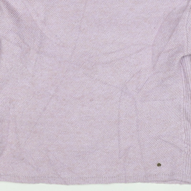 Monsoon Women Pink M Mock Neck Button Detail Knit Jumper