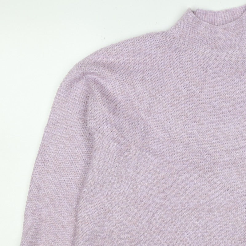 Monsoon Women Pink M Mock Neck Button Detail Knit Jumper