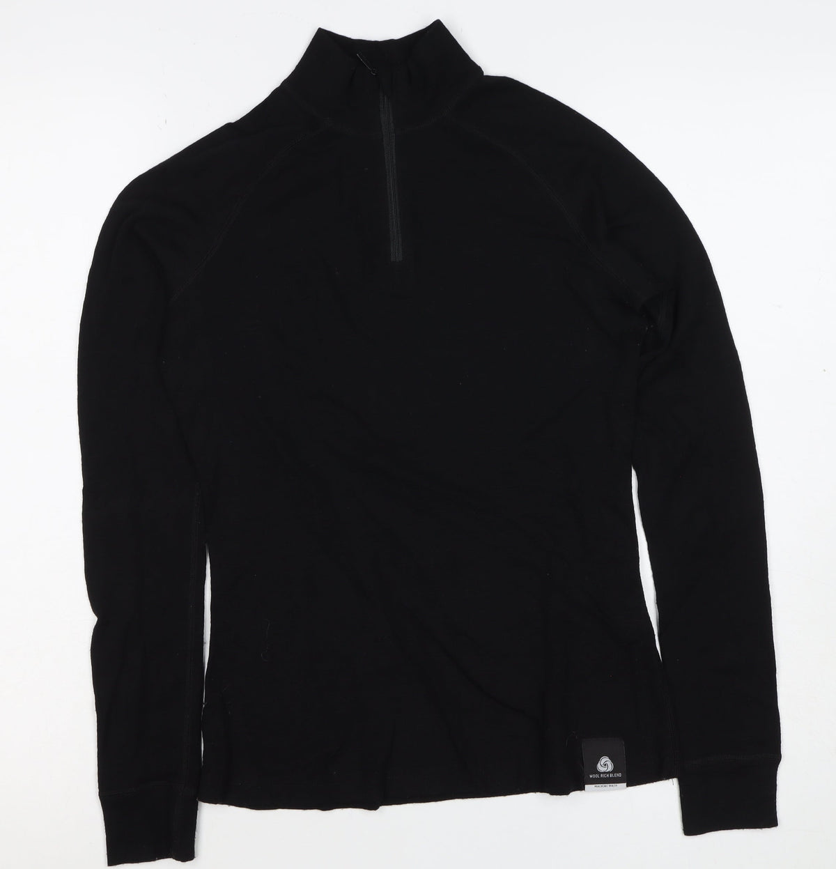 Mountain Warehouse Women Black UK 8 Wool 1/4 Zip Thermal Ski Top