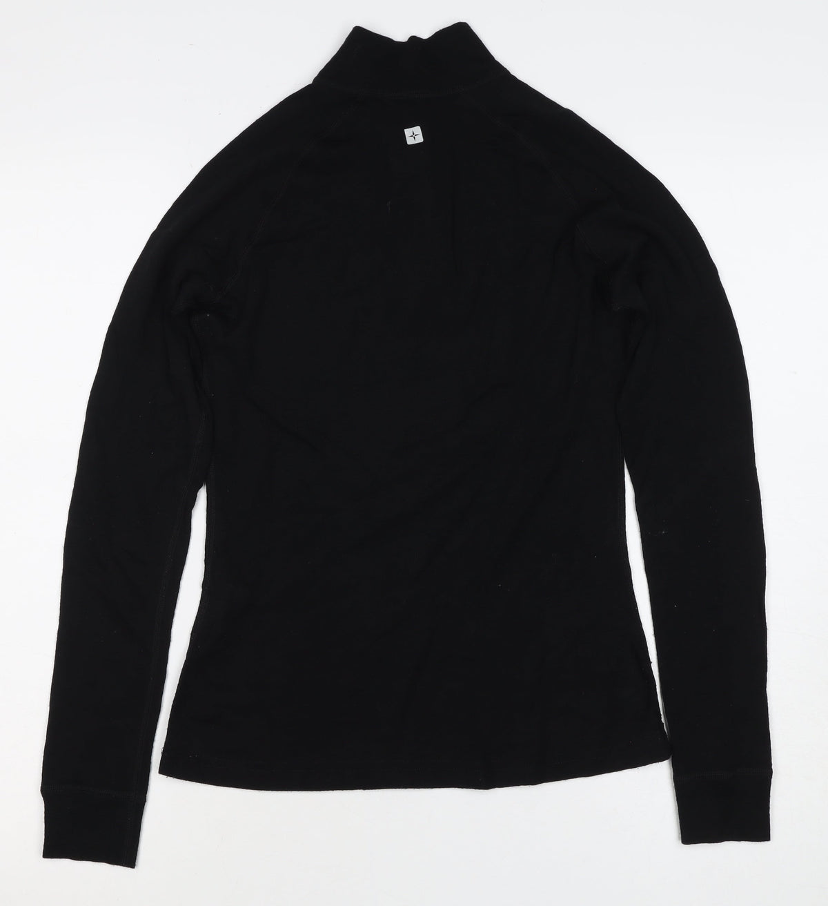 Mountain Warehouse Women Black UK 8 Wool 1/4 Zip Thermal Ski Top