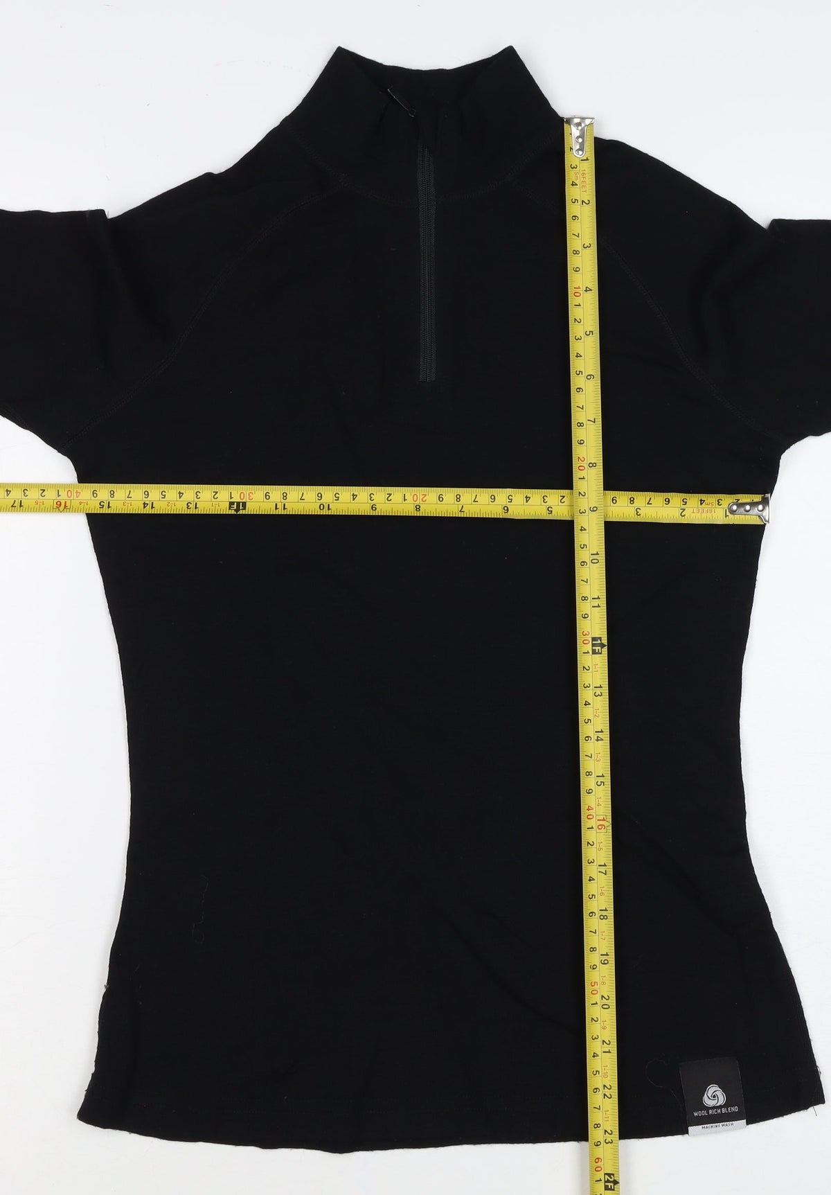 Mountain Warehouse Women Black UK 8 Wool 1/4 Zip Thermal Ski Top