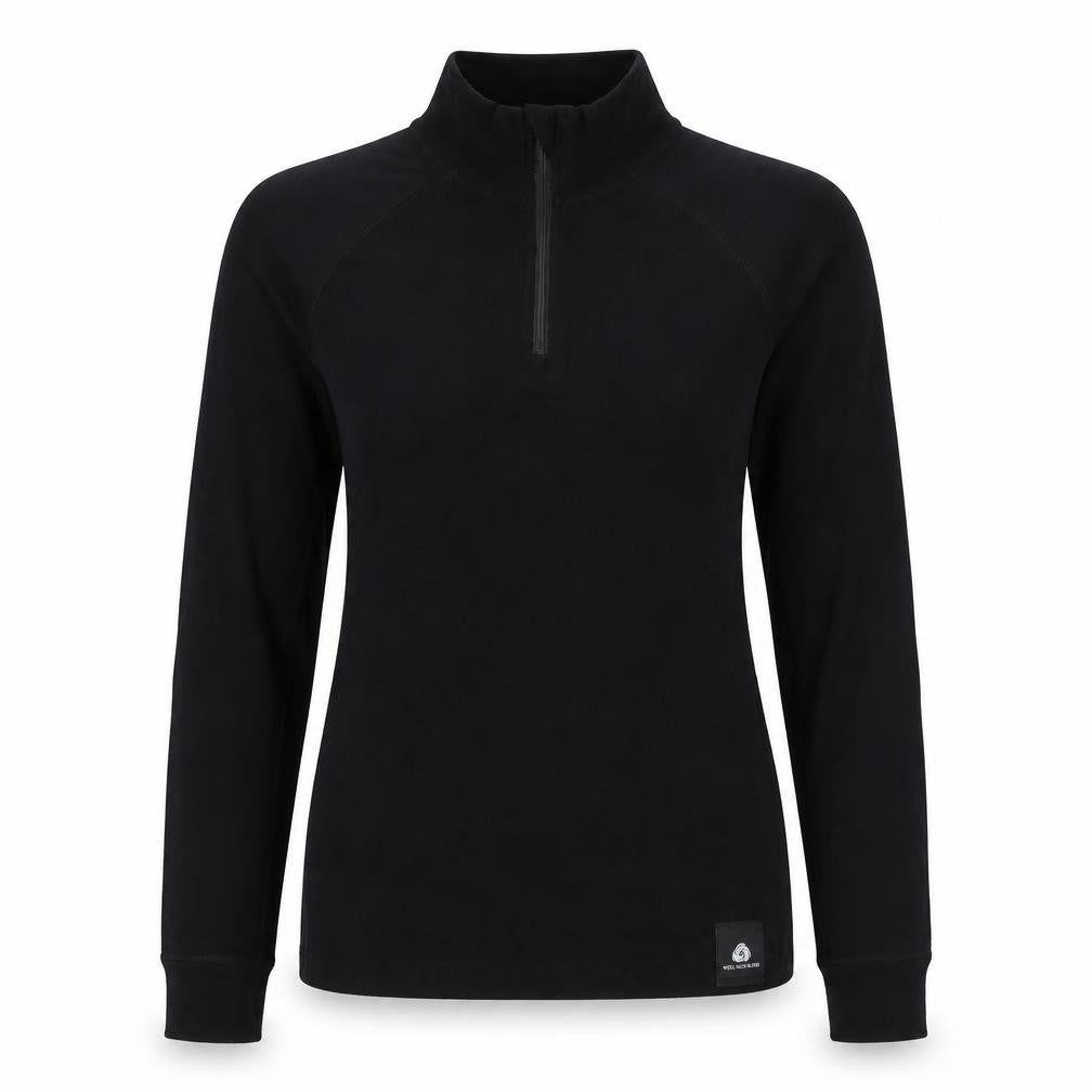 Mountain Warehouse Women Black UK 8 Wool 1/4 Zip Thermal Ski Top