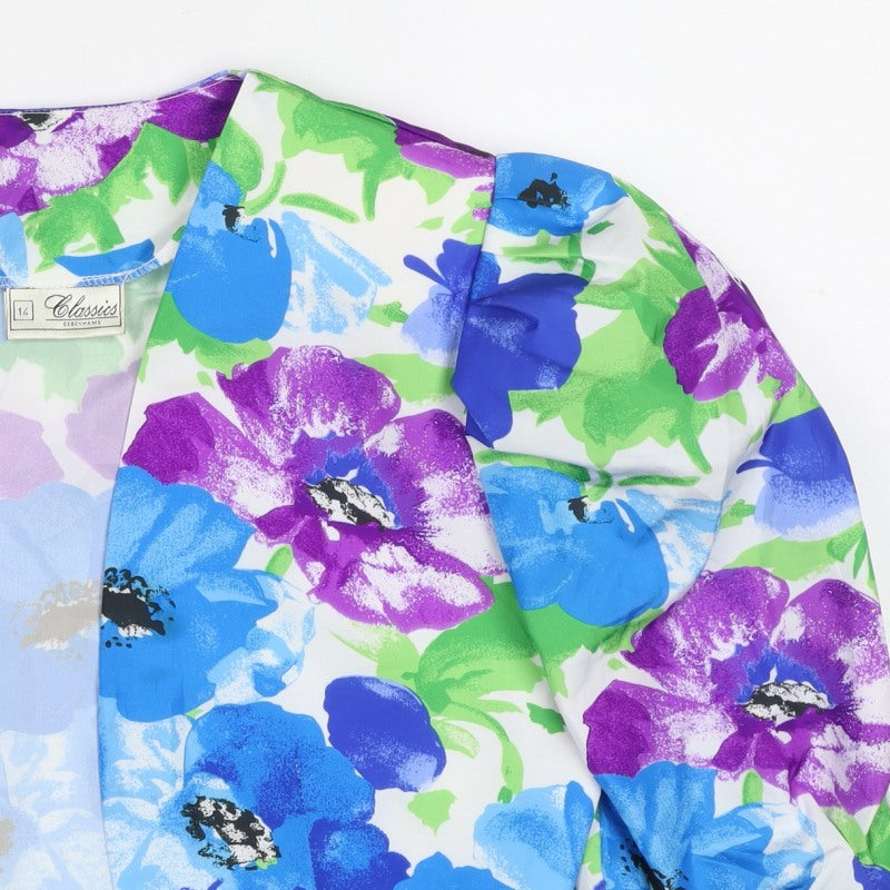 Classics Debenhams Women Multicolour 14 Floral Cropped Blazer