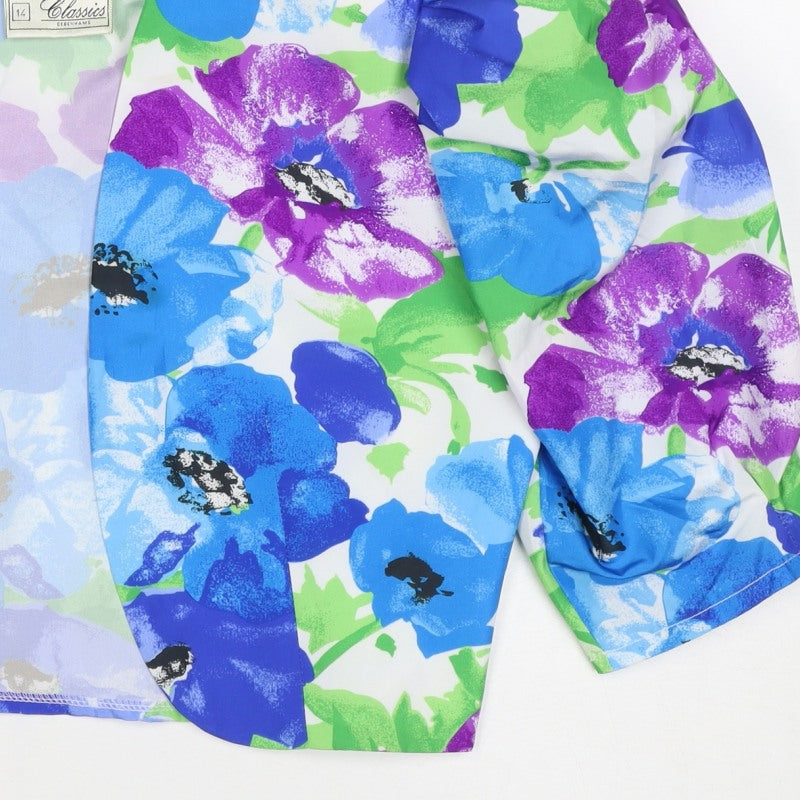 Classics Debenhams Women Multicolour 14 Floral Cropped Blazer