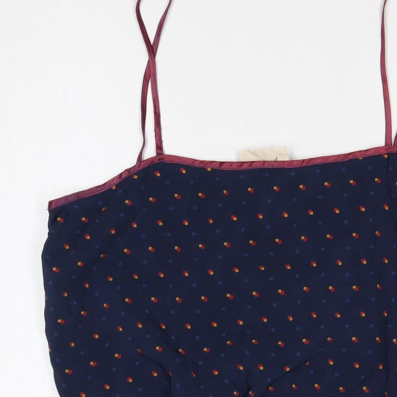 Glamorous Women Blue Size 12 Geometric Spaghetti Strap Camisole Top